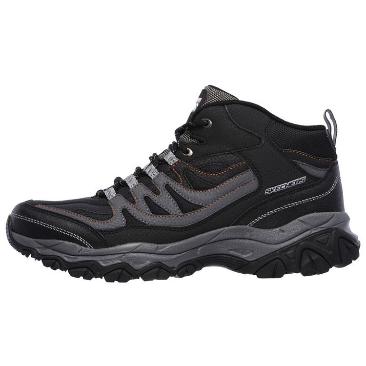 Skechers Afterburn Memory Кожаные Спортивные Комфортные Амортизирующие Прочные Средние Туристические Ботинки Мужские походная обувь Черный 50120-BKCC 40