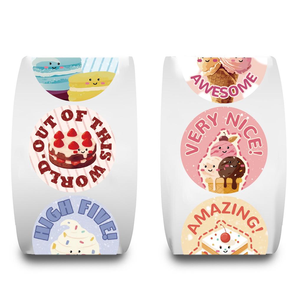 500PCS Dessert Rewards Roll Adhesive Sticker Nostalgia Skateboard Motorcycle Harajuku Personalize Laptop Luggage Phone Dormitory