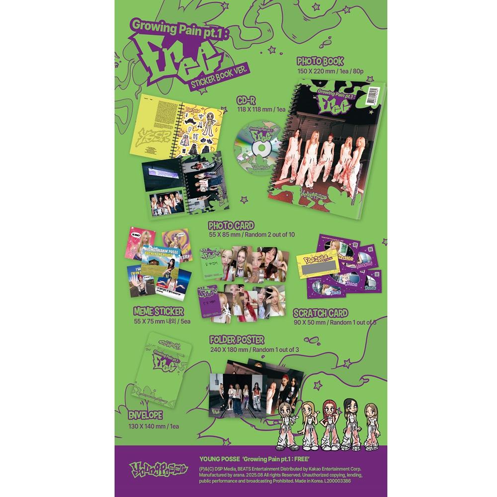 

YOUNG POSSE - Growing Pain pt.1 : FREE [Sticker Book Ver.] CD