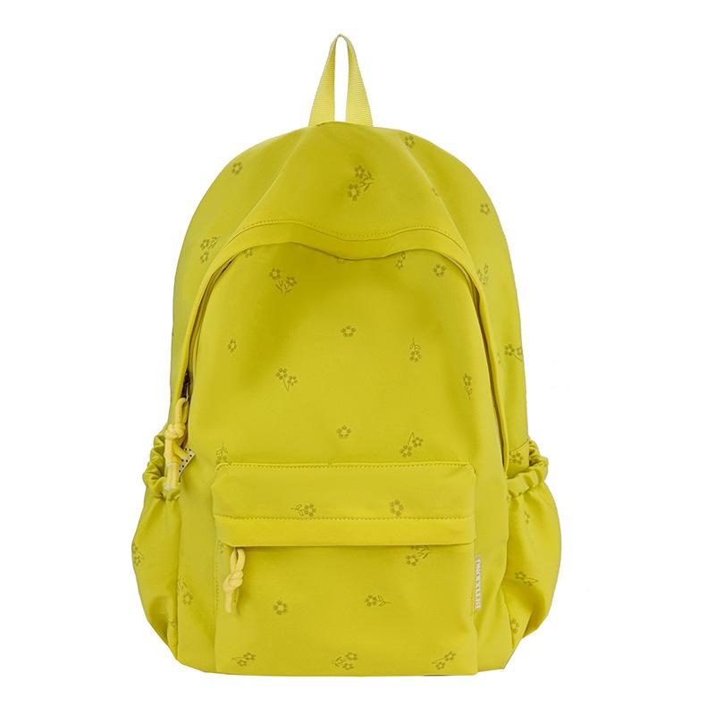 Floral Print Backpack with Front Pocket and Side Pockets