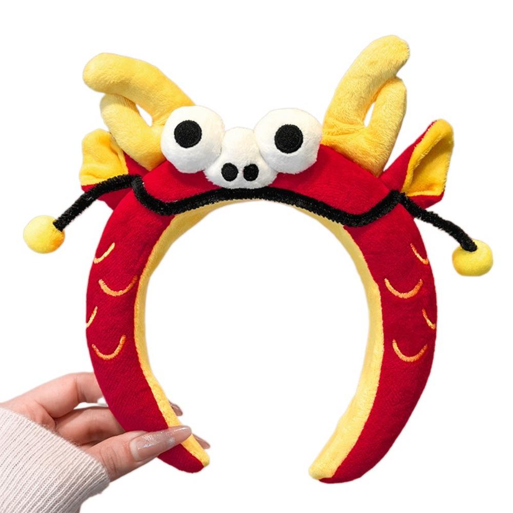 Cartoon Funny Hair Hoop God of Wealth Face Washing Hair Hoop New Year Plush Headband Children