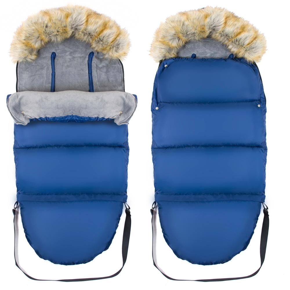 Conjunto de saco de dormir para carrinho de bebé, assento, trenó, inverno, saco azul marinho + capa