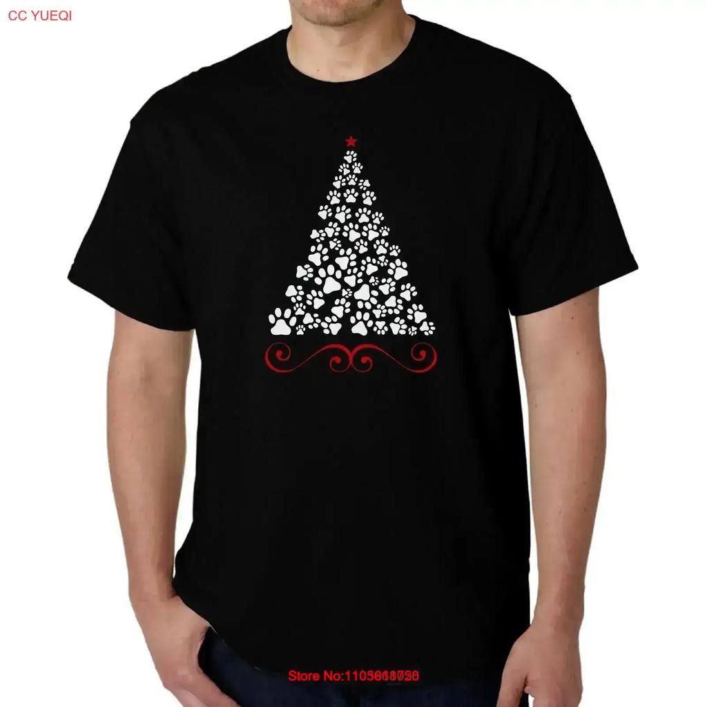 Unisexs Word Art T Shirt Christmas Tree Made Out Of Paws Vintage Versatile Stylish Fashion Homme Soft Streetwear Vintage