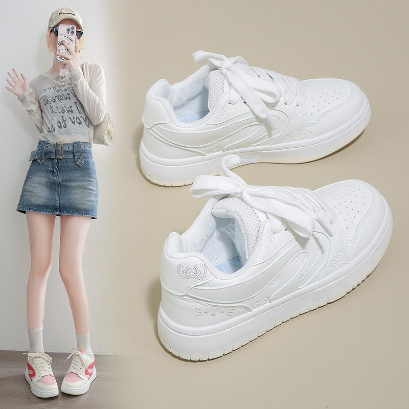 New Retro Gray-red Splicing Bread Shoes Women's Ins High-value Campus Style Versatile Board Shoes Casual Women's Models
