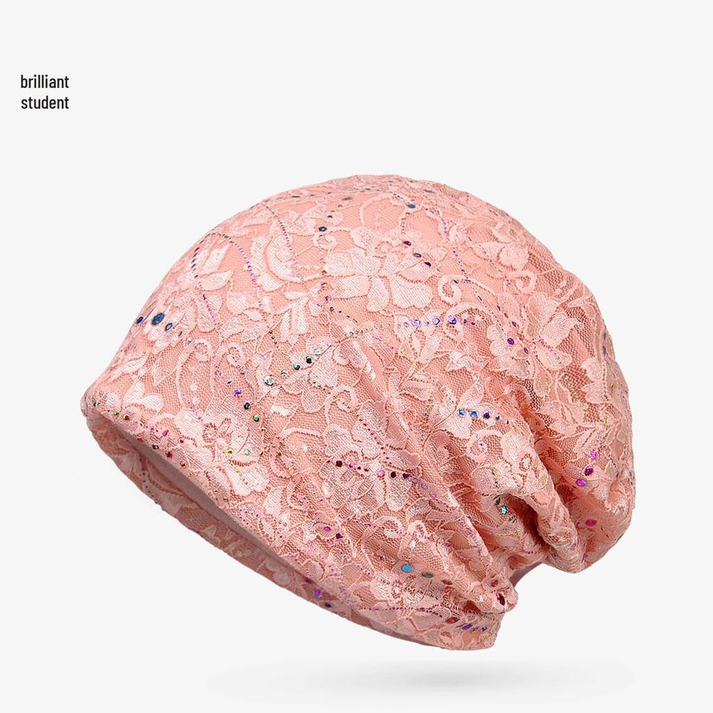 Breathable Double-Layer Lace Head Wrap for Women - Sun Protection Fashion Hat for Spring/Summer