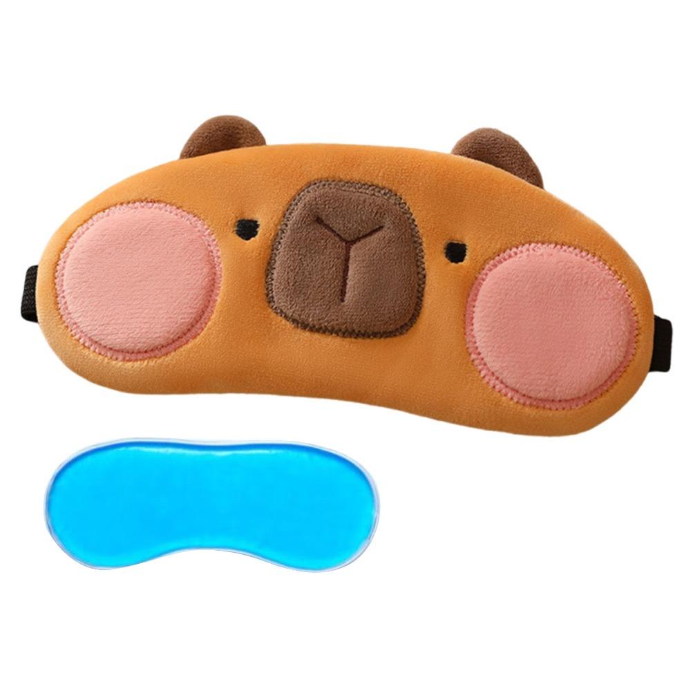 Cooler Cold Gel Kapibala Capybara Sleeping Eyepatch Breathable Plush Eye Patch  Travel Rest Relax