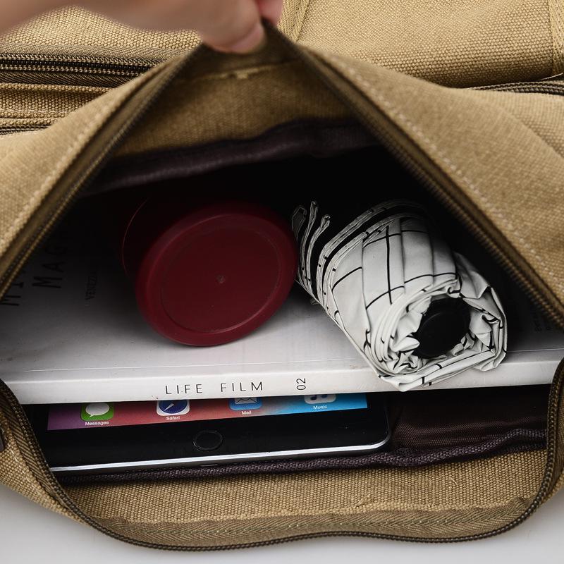 High-End Men's Retro Canvas Messenger Backpack & Shoulder Sports Bag