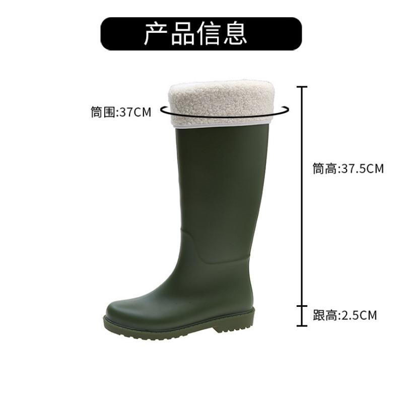 Fashion white rain shoes women's tall water shoes kitchen food factory work boots aquaculture waterproof rain boots