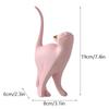 Artistic Animal Figurine Resin Cat Model Minimalist Pink Cat Sculpture  Bedroom