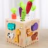 8 in 1 Montessori Toy Shape Sorter Wooden Puzzle Shape Matching Toys Kids Matching Game Learn Educational Toy for Toddlers Gift