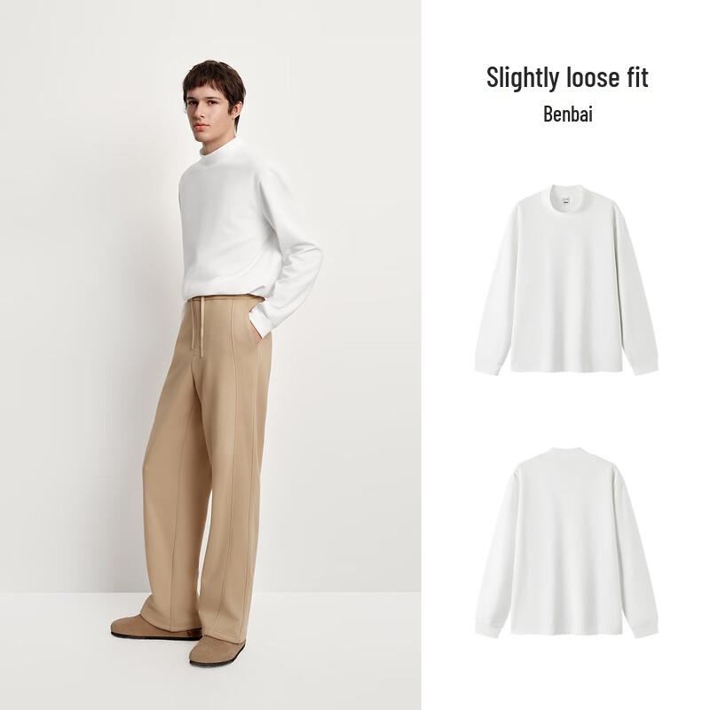 Semir Men's Solid Mock Neck Long-Sleeve T-Shirt