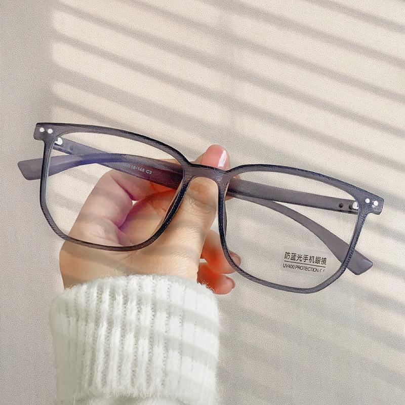 New Trend Wood Grain Frame Myopia Glasses Men Women Square Anti-Blue Light Eyeglasses Unisex Retro Vintage Diopter Eyewear