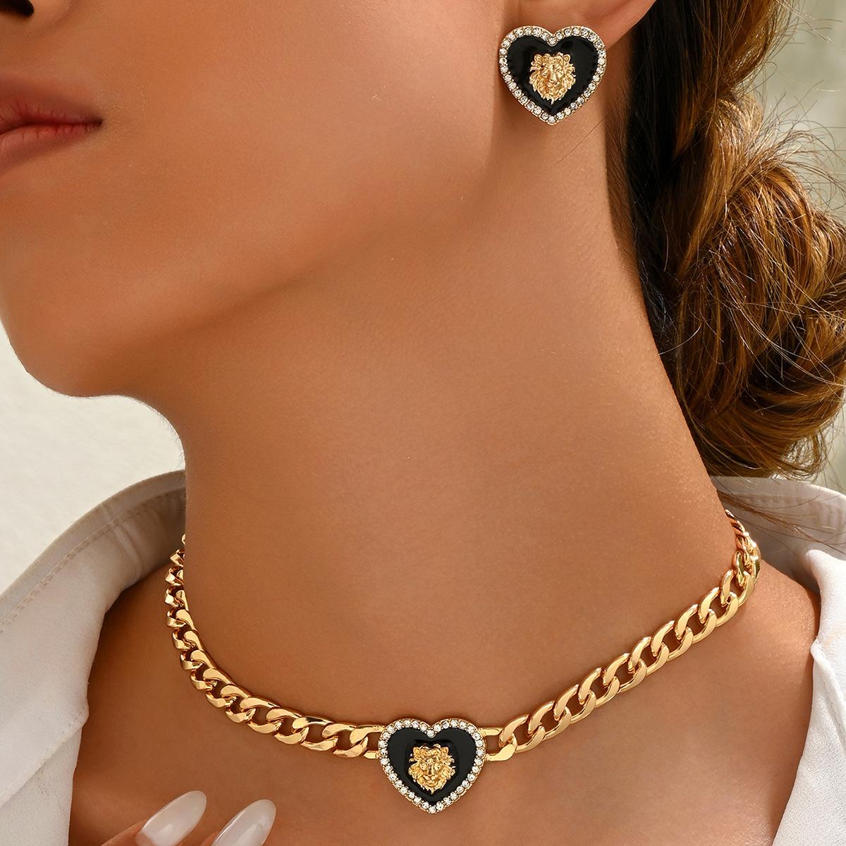 

Набор из женских серег-цепочек Wind, персонализированные серьги-гвоздики Love Lion с бриллиантами, длинное ожерелье