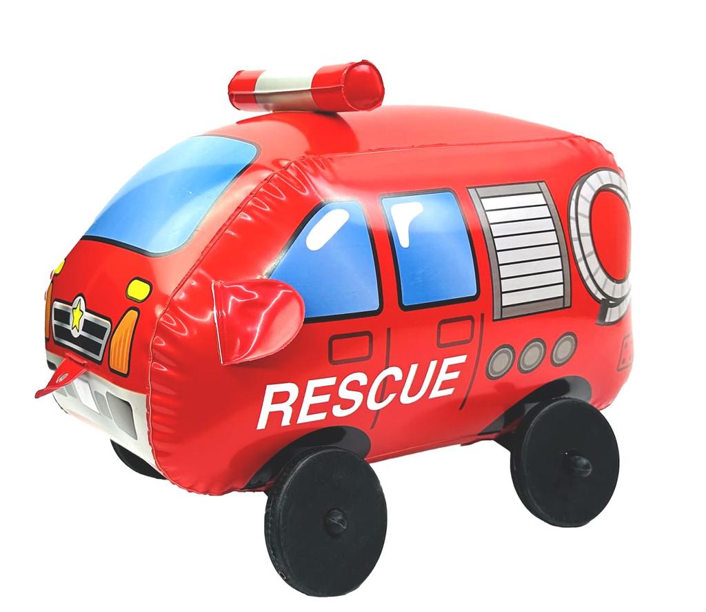 Tatsuya Strolling Cars of Inflatable with String Toys Fire Dump Garbage Express (Set 6) Children's [Police Car, Engine, Truck, Truck, Ambulance,