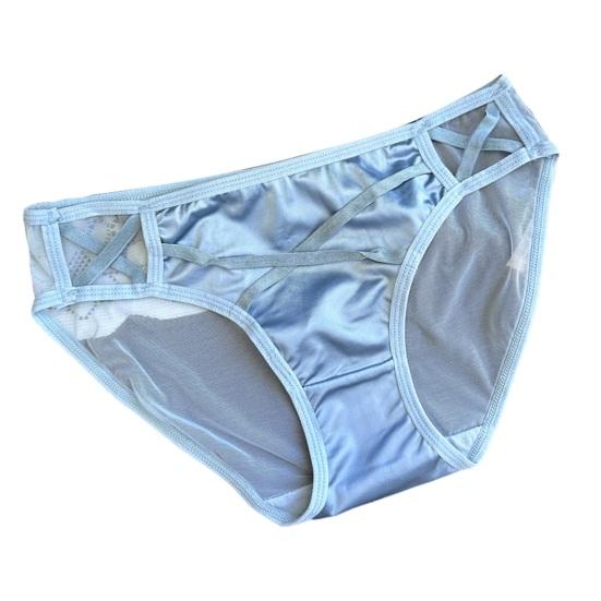 Women s Sexy Sheer Mesh Underwear Seamless Low Rise See Through Panties Soft Stretchy Breathable синий