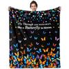 Super Soft Funny Butterfly Throw Blanket Cozy Fleece Fuzzy Plush Flannel Blanket for Travel Camping Living Room Sofa Decor Gift