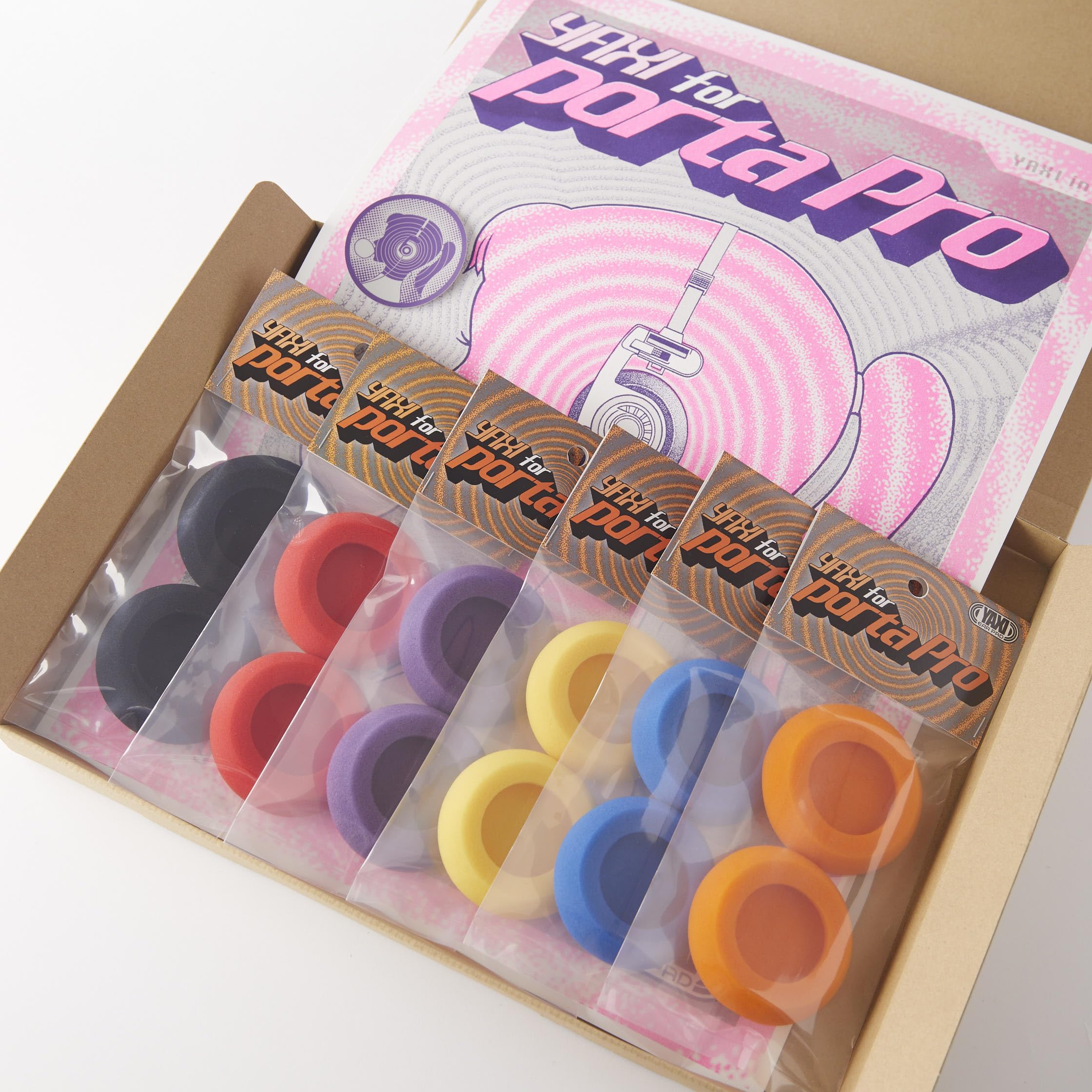 YAXI PORTAPRO Earphone Accessories Set Black Blue Yellow Red Orange Purple A3 Poster Earpads