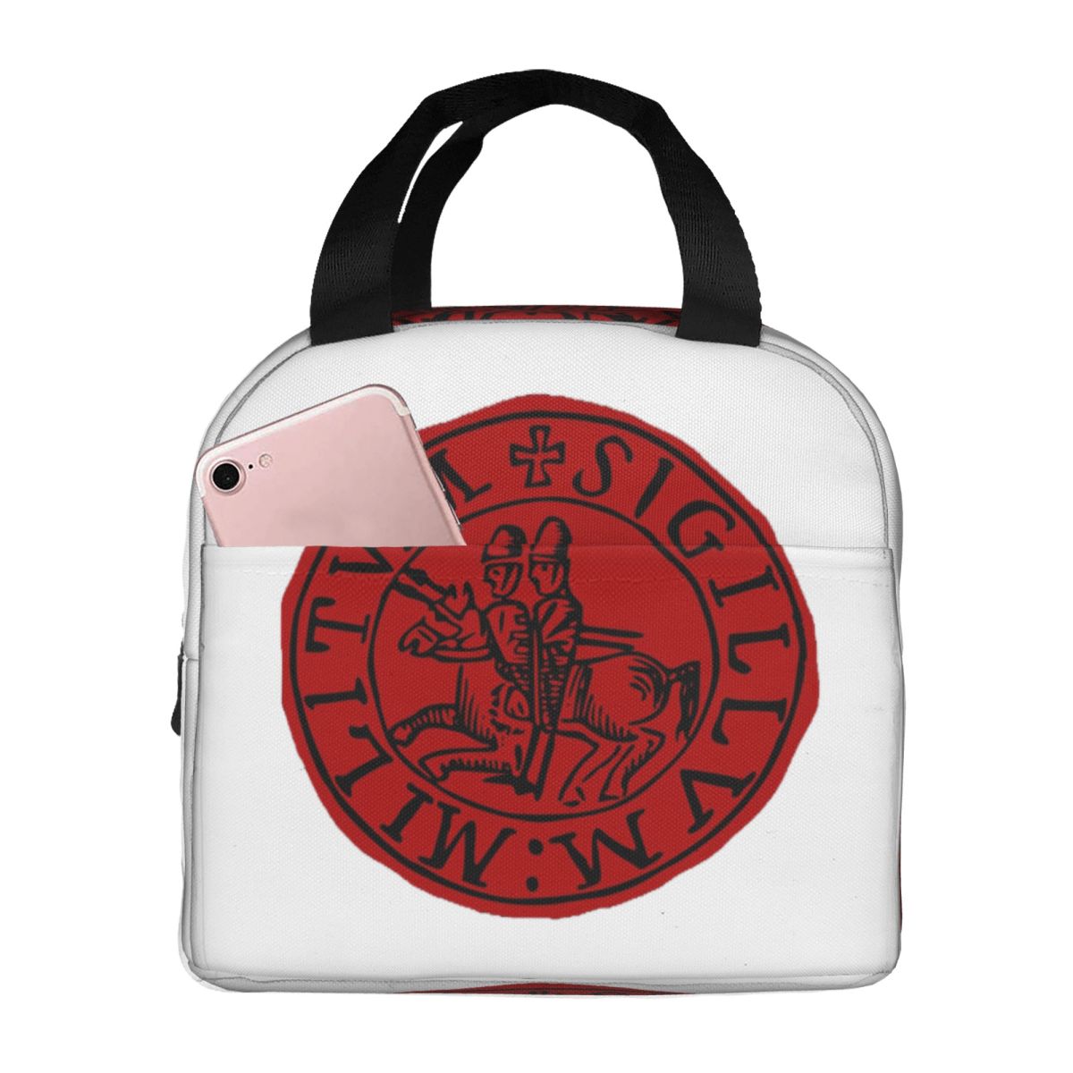 Seal Of The Knights Templar Insulated Lunch Bag for Women Office Cooler Thermal Food Box Tote Portable Lunch Boxes Container One Size