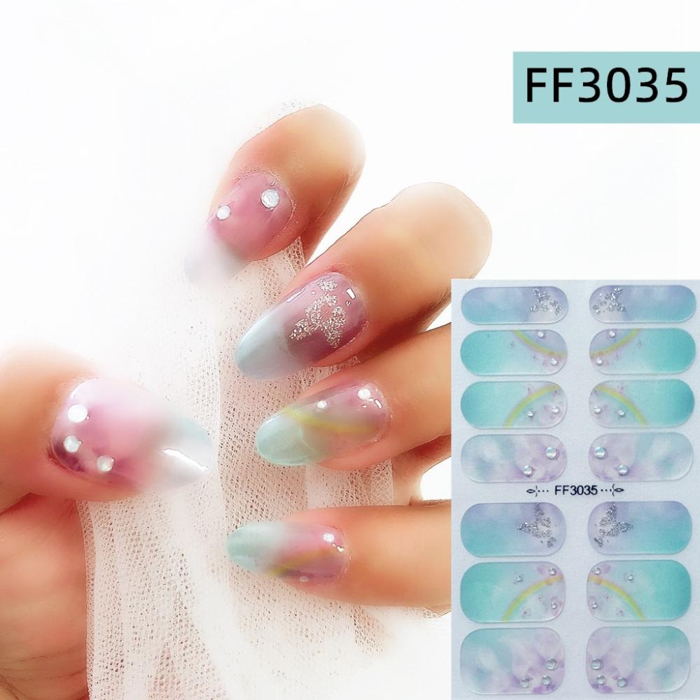Three-dimensional Waterproof No-bake Nail Polish Film Full Sticker Spring and Summer Nail Film Paper Nail Film Paper