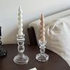 Vintage Glass Candle Holder Romantic Simple Candles Stand Exquisite Roman Column Candlestick  Party
