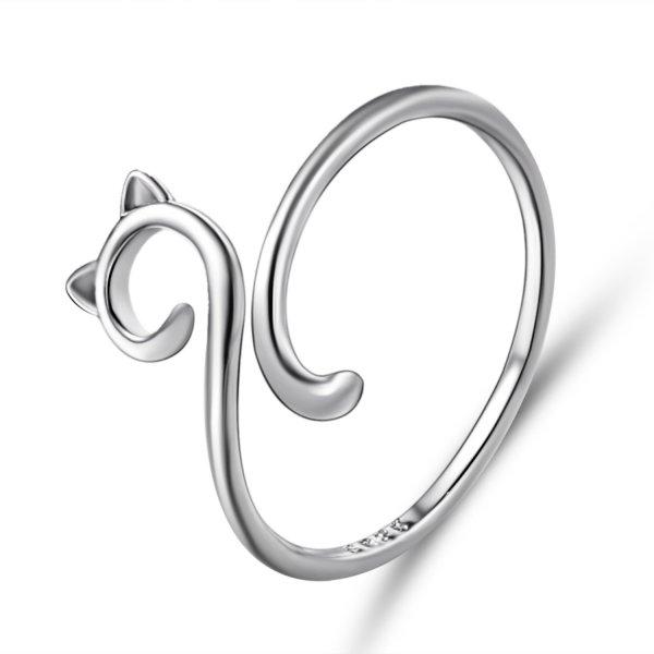 Fashion Women Finger Rings Pet Dog Paw Cat Ears Leaves Open Design Minimalist Ring Wedding Party Adjustable Ring Zircon Gift