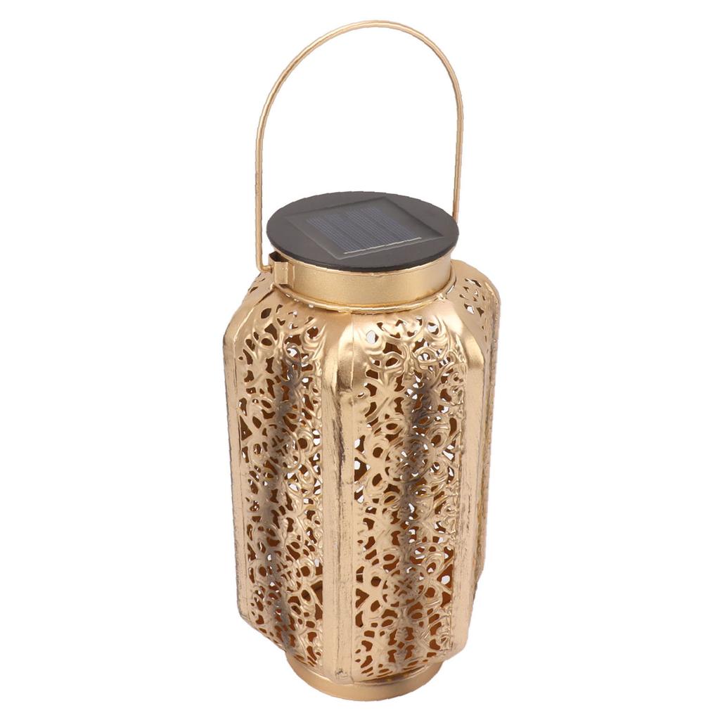 5730LED Hanging Lamp Solar Powered IP44 Waterproof Hex Hollow Lantern for Garden Courtyard Decoration