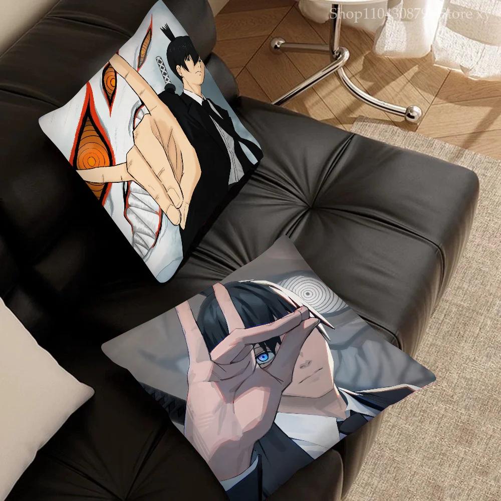 Hayakawa Aki Anime Chainsaw Man Pillow Case Square Pillow Bedroom Sofa Leisure Comfort CushionLiving Room Home Decoration 40X40