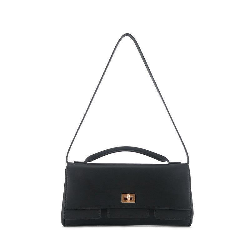 

New Lock Small Square Bag Women s Luxury Genuine Leather Handbag Classic Black Brand Design Shoulder Bag Ladies Crossbody Bag