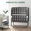 190 × 96 cm Klapp-Einzelbett mit 9,5 cm Memory-Schaumstoffmatratze, Tragbares Gästebett/Klappbett, Stabiler Metallrahmen