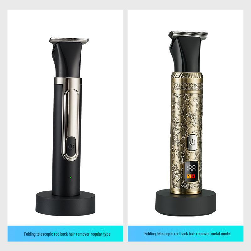 "Men's Extended Handle All-in-One Electric Trimmer: Body, Nose, Beard, and Private Areas"