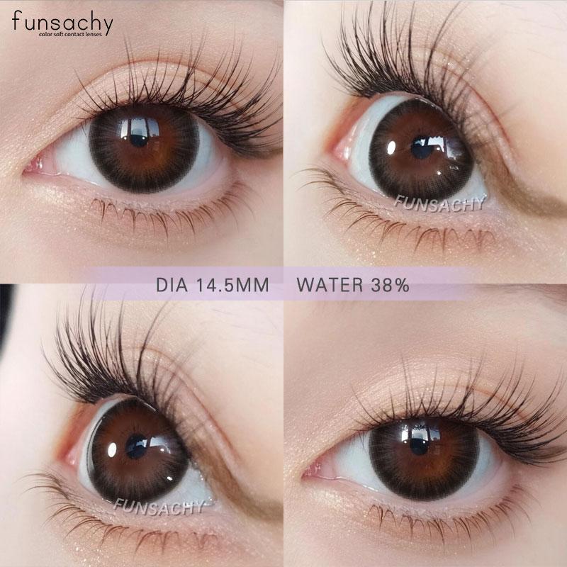 

FUNSACHY 1 пара горячо продаваемых цветных контактных линз Коричневые линзы для глаз Серый цвет Красота Зрачки Голубой цвет Макияж глаз Косметика Годовые фиолетовый