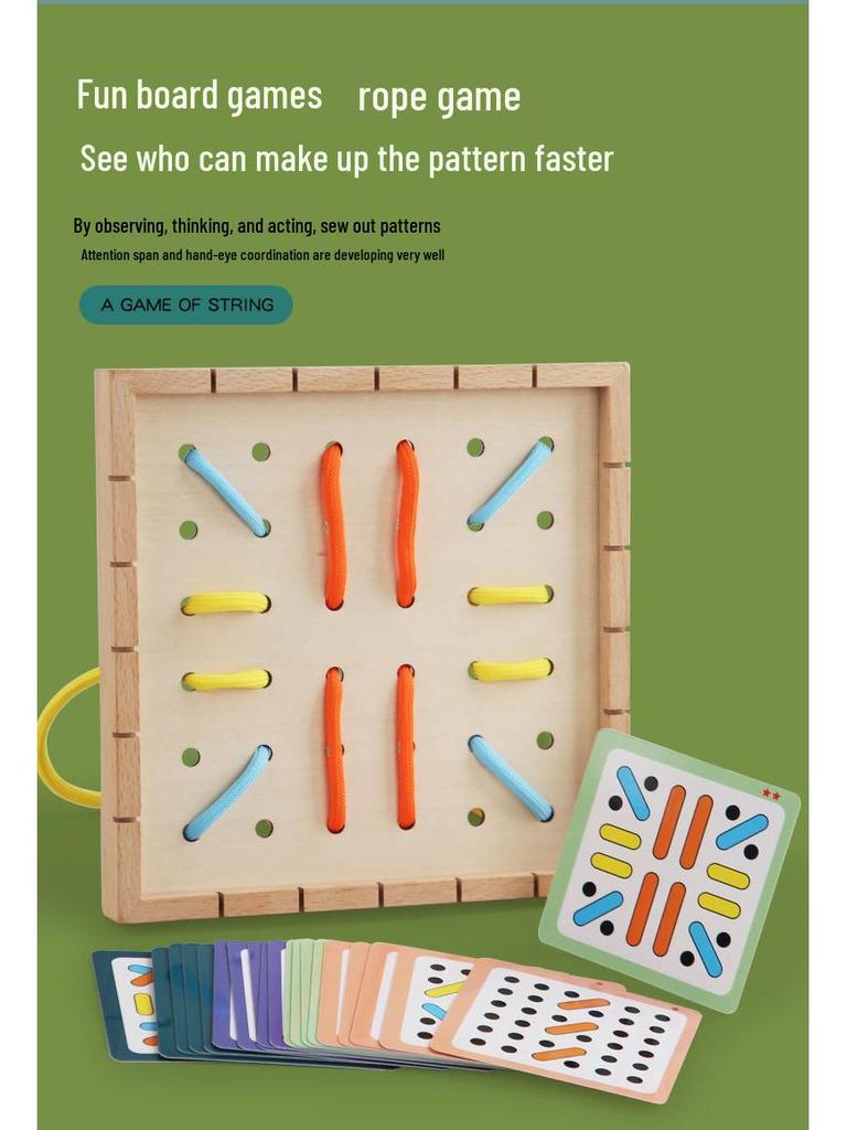 Elastic Rope Stringing Game for Preschoolers: Concentration and Logical Thinking Building Blocks