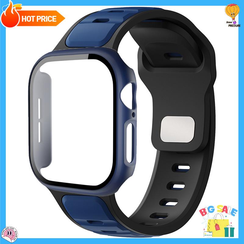 Screen PC Cover +Silicone Sport Strap For Apple Watch Series 11 10 9 8 7 6 5 4 SE 3 Soft For Iwatch 46mm 42mm 45 44 41 40 38mm