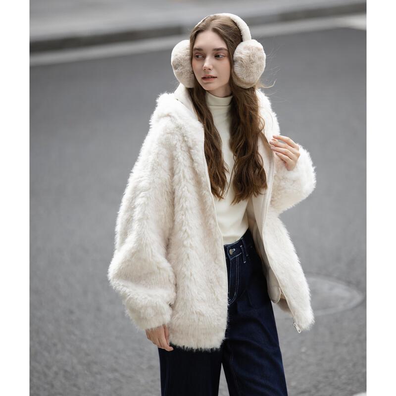 

Женское пальто TonLion с капюшоном и кроличьими ушками из искусственной овечьей шерсти S