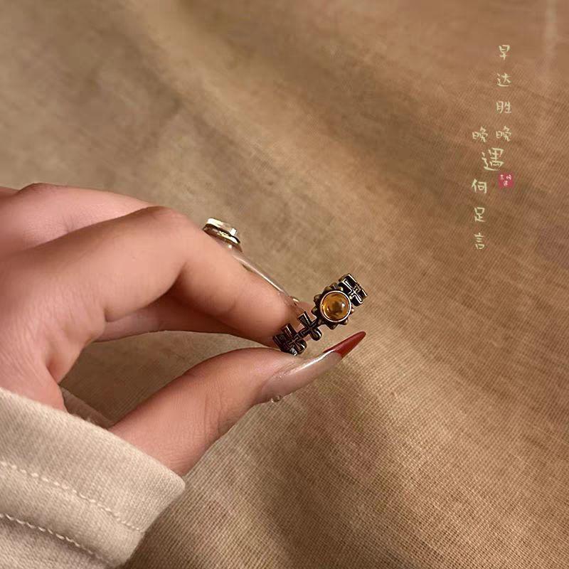 

Кольцо женское открывающееся регулируемое на указательный палец нишевый дизайн ретро этнический стиль винтажное кольцо