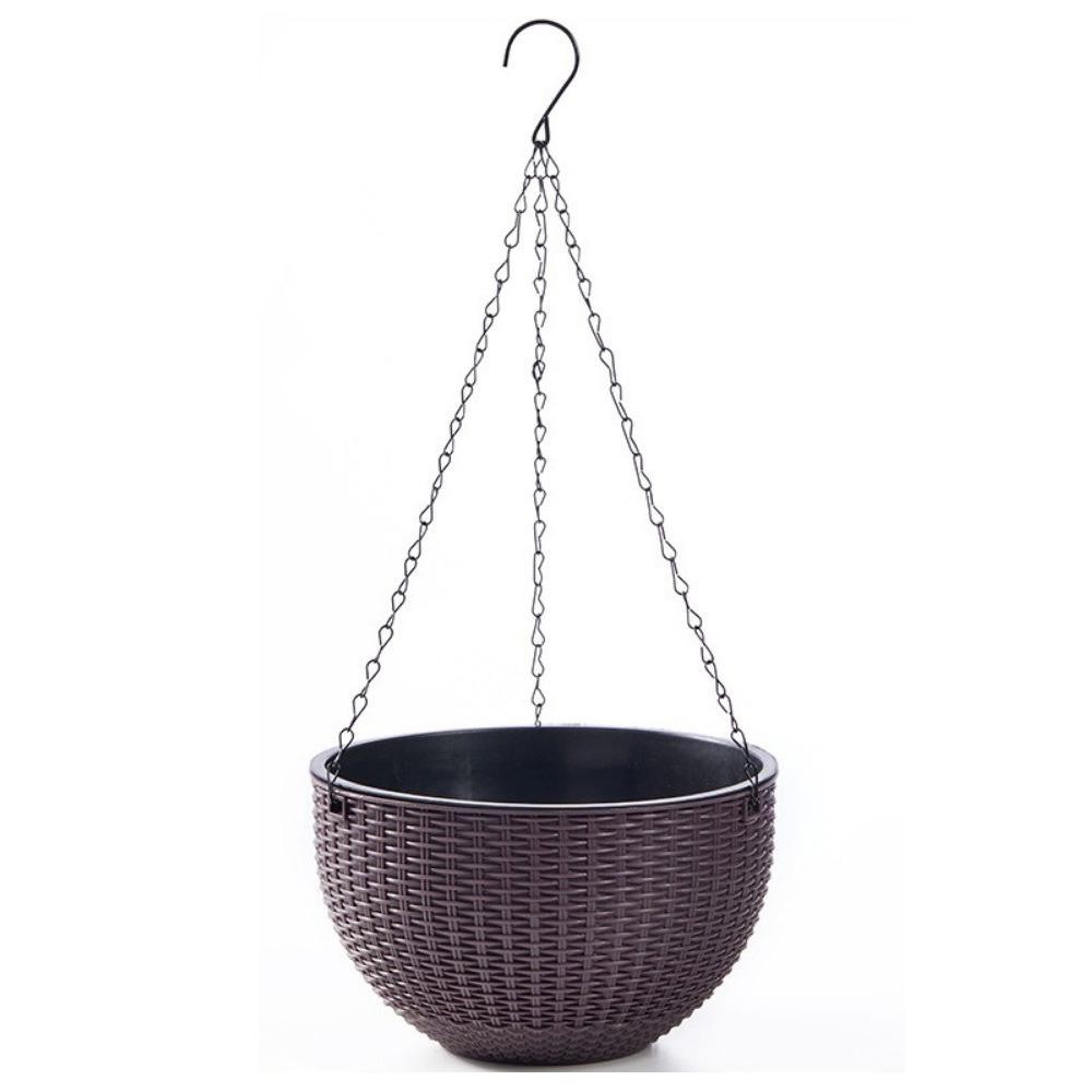 Plastic Imitation Rattan Hanging Pot European Style Macrame Plant Hanger  Garden