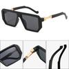 Xiaomi Óculos de Sol Quadrados Y2K para Homens e Mulheres, Haste de Metal Dourado com Decoração, Lentes Piloto Oversized para Festa, Rua, Viagem, Proteção UV400