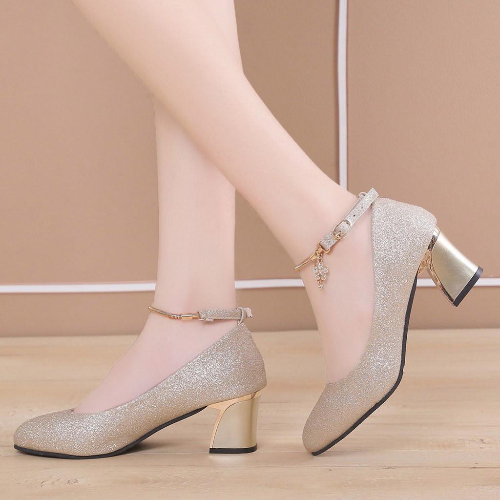 Chaussures à Talons Hauts pour Femmes Taille 14 Talons Talons Bout Mariage Chaussures Mode Chunky Haut Solide pour Femmes Zapatos De TacóN Mujer Elegantes