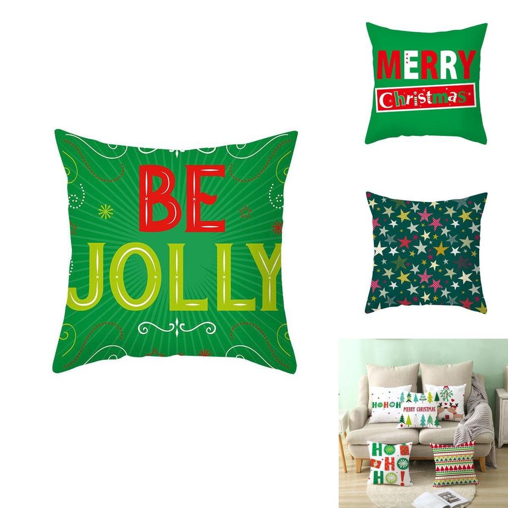 Luxuriously Soft 18 Inch Merry Christmas Cushion Cover With Santa Claus And Holiday Colors