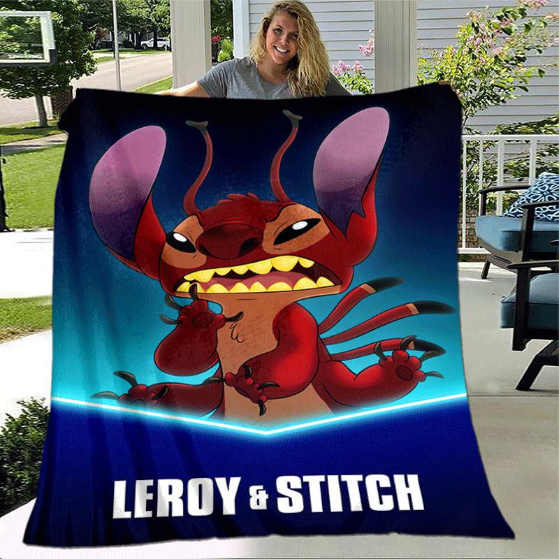 1pc Stitch Printing Blanket - Soft, All-Season Throw for Living Room, Bedroom,Personalized Gift with Adorable Cartoon Design