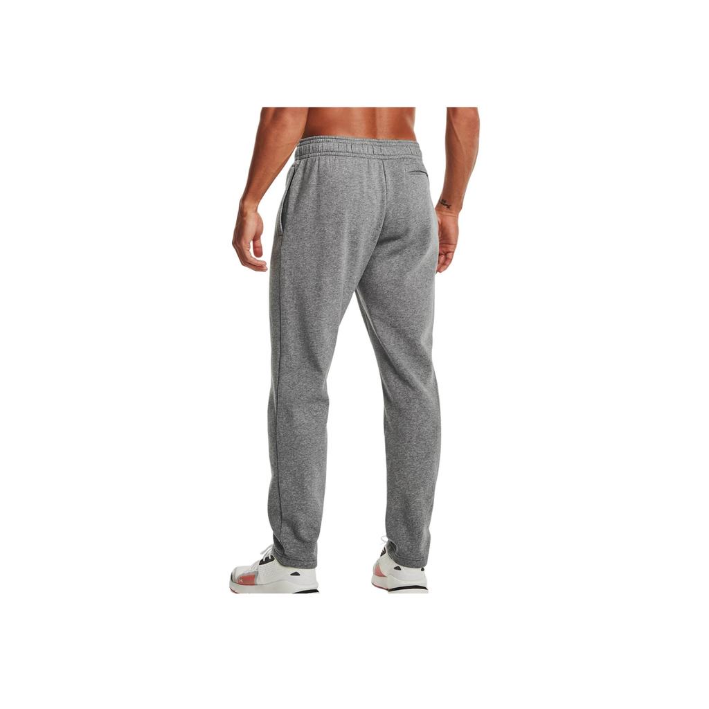 Under Armour Logo Pattern Drawstring Elastic Waist Mid Rise Loose Straight Leg Sports Pants Men Pants Light-Gray 1357129-012