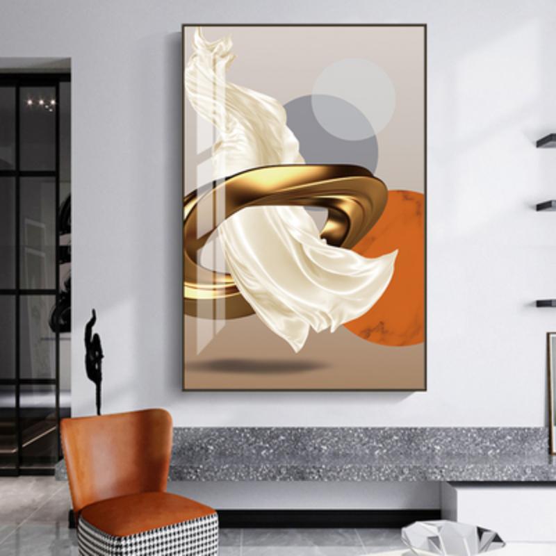 Moderne Abstrakte Goldene Licht Luxus Poster Nordic Geometrie Kunst Leinwand Malerei Wand Bild für Wohnzimmer Wohnkultur Cuadros