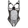 Deep V See Through Halter Dress Sexy Lingerie Women Erotic Backless Pajamas Lace Babydoll Sensual Crotchless Underwear
