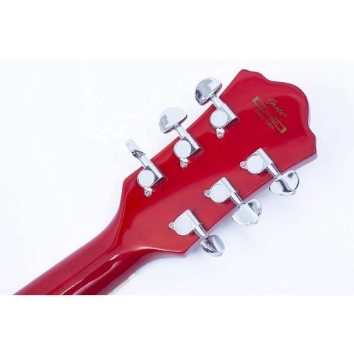 GROTE Full Scale Electric Guitar Semi-Hollow Body Guitar Bone Nut (Red)