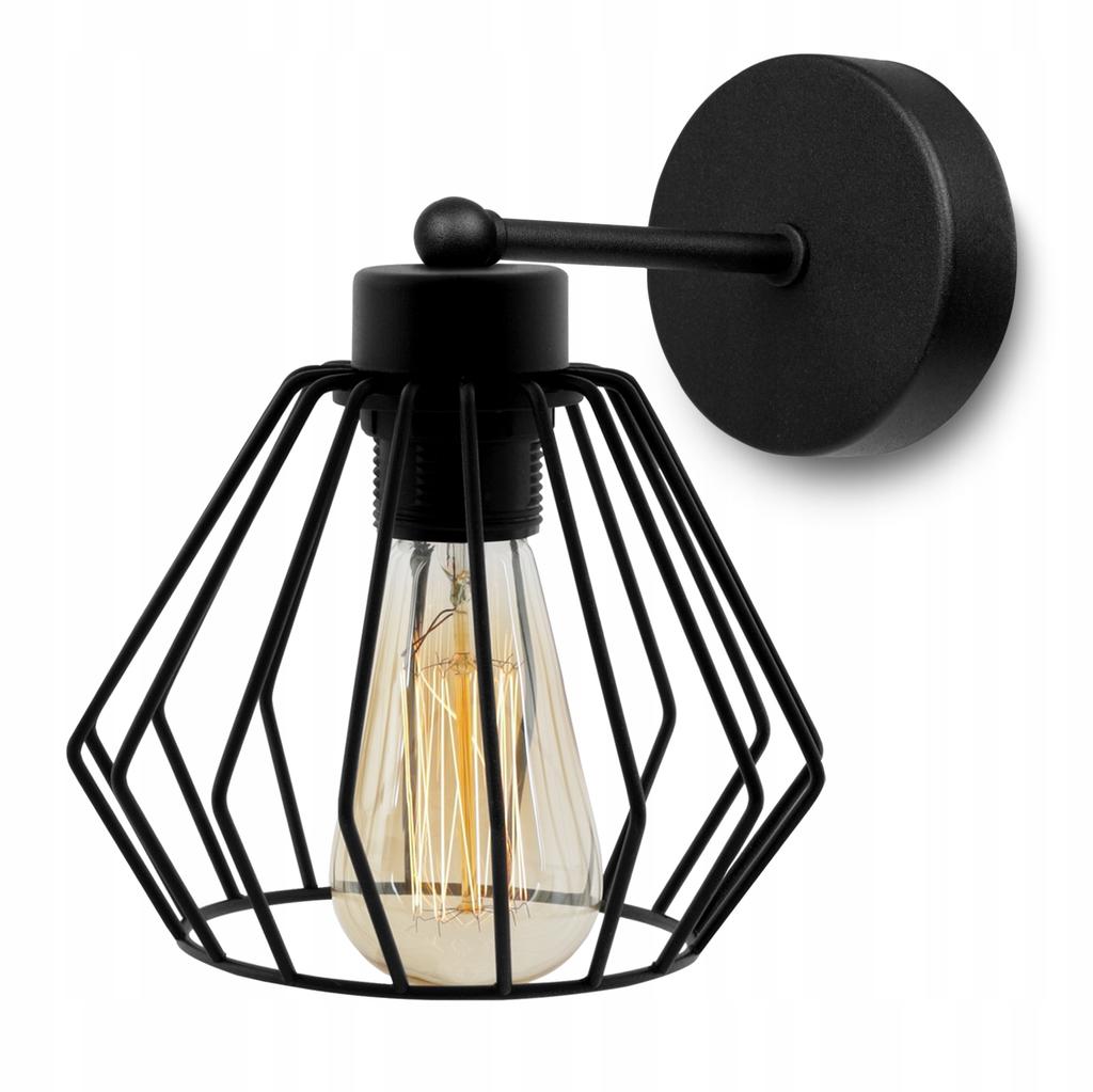 ELEGANT RETRO WALL LAMP WIRE BLACK LOFT