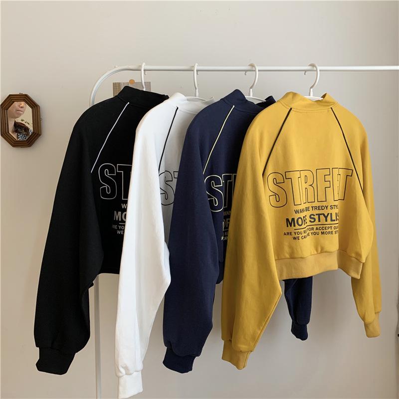Women's Stand Collar Zipper Sweatshirt - 2022 Autumn/Winter Streetwear Pullover, Korean Style Loose Jacket