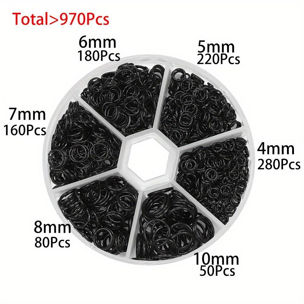 970Pcs Jewelry Earring Accessories 4/5/6/7/8/10mm Single Loop Hanging Ring Jump Ring Iron Ring Ornament Open Ring Round Ring Earring Chain Material