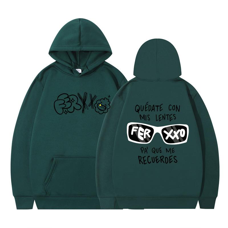 Podzim a zima Nový potisk Rap Singer Trendy značkový hip-hopový svetr Pánská volná ležérní mikina s kapucí