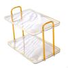 2 Layer Bathroom Counter Organizer Multifunctional Stand Light Luxury Display Shelf Sturdy Tray
