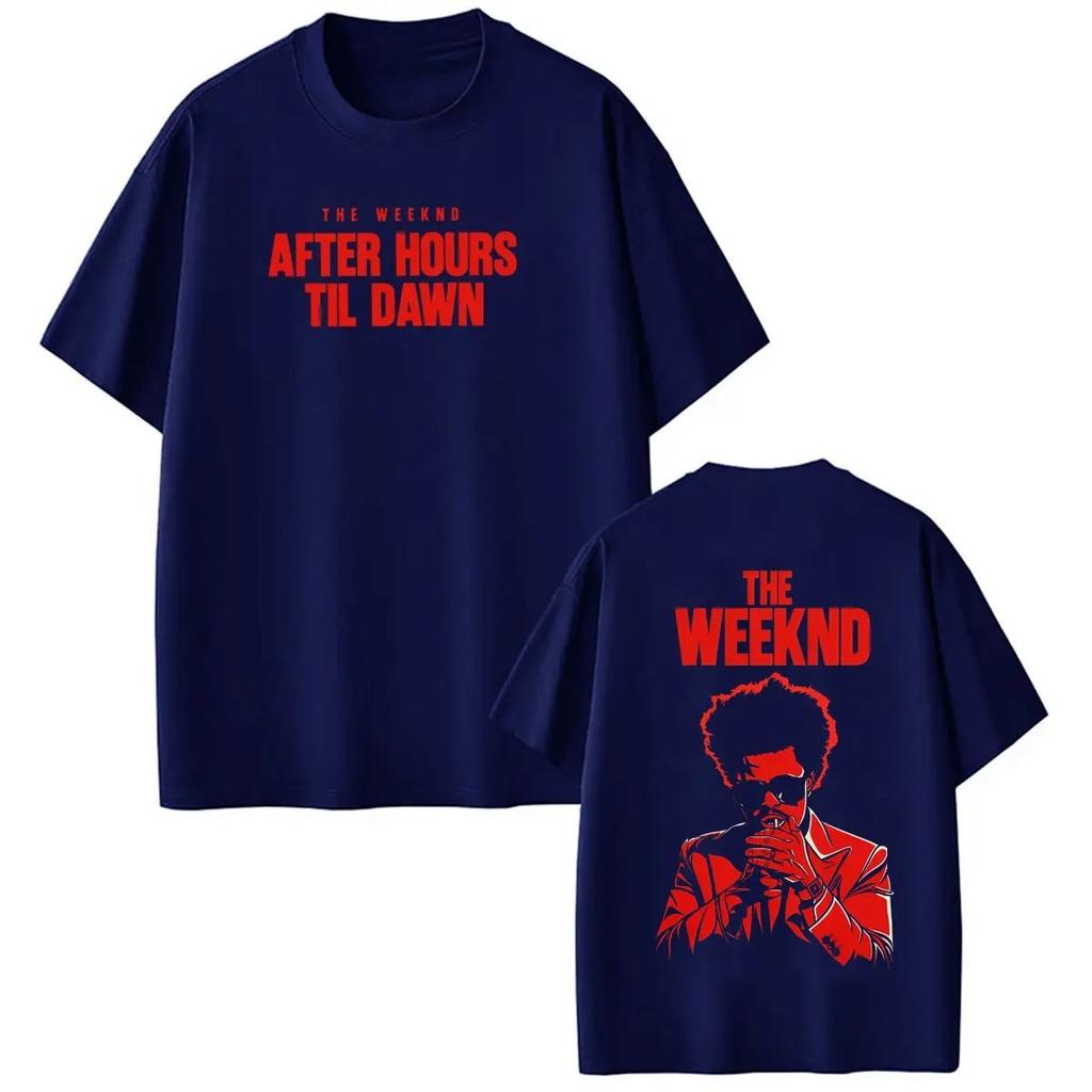 Shortsleeved Loose Casual Cotton Tshirts The Weeknd After Hour Til Dawn World  Tour Print Tees Unisex Women Oversized Tshirt